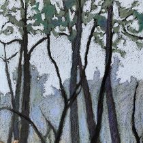 Jesień, tłusty pastel, 50 x 35 cm, 2020